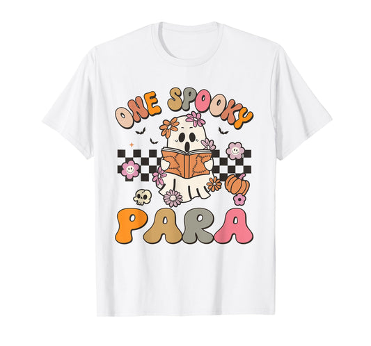 One Spooky Para Retro Ghost Halloween Spooky Season Womens T-Shirt