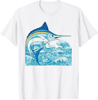 Swordfish Marlin Fish Saltwater Fishing Sea Animal Fisherman T-Shirt