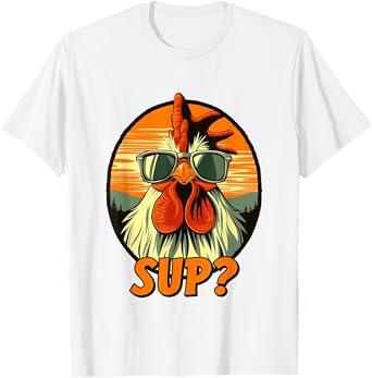 Chicken Sunglasses Farm Animal Funny For Farmer T-Shirt