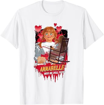 Annabelle Miss Me Doll Face? Illustrated Horror Movie T-Shirt