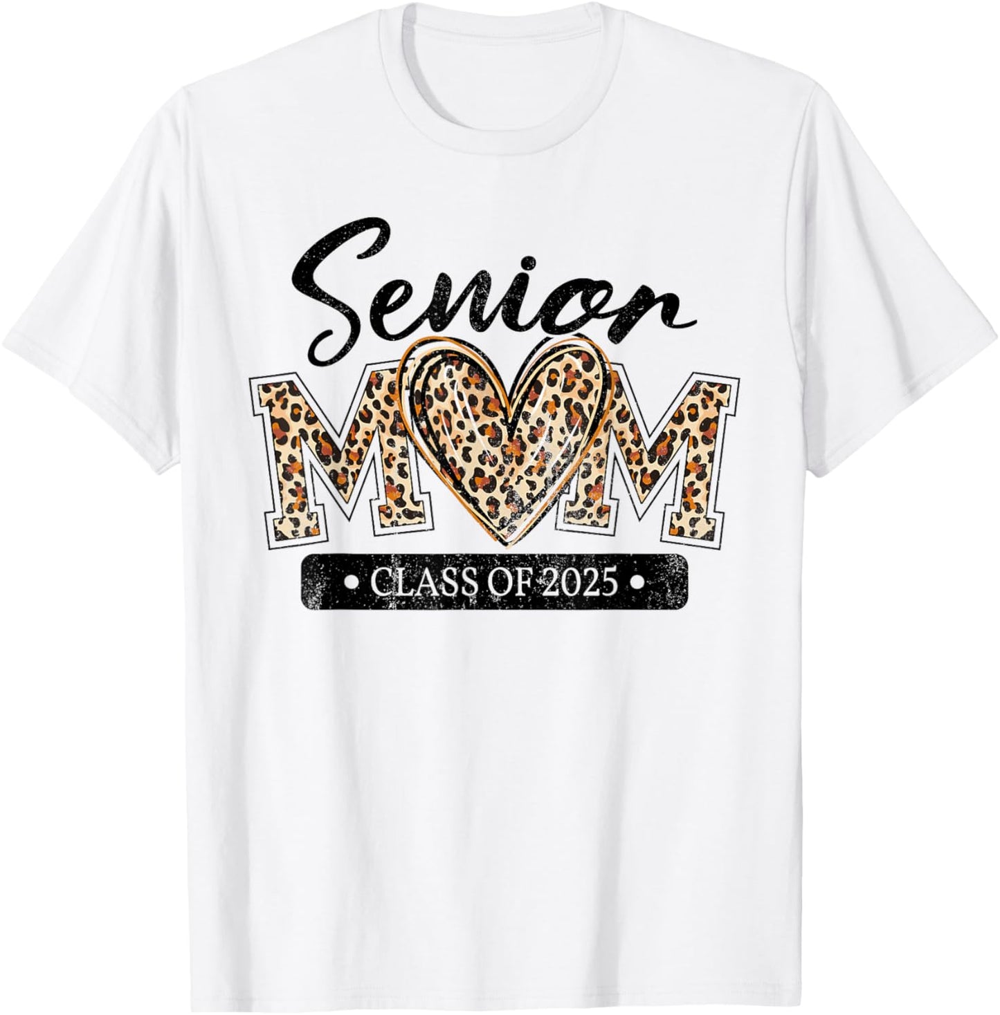 Leopard Senior Mom Class Of 2025 Funny Mom Graduation T-Shirt