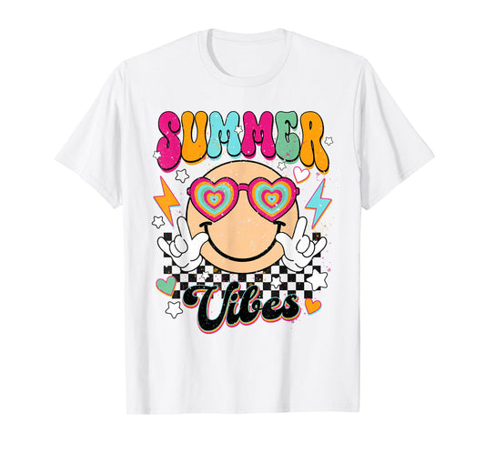 Retro Summer Vibes For Women Men Kids Summer Vacation T-Shirt