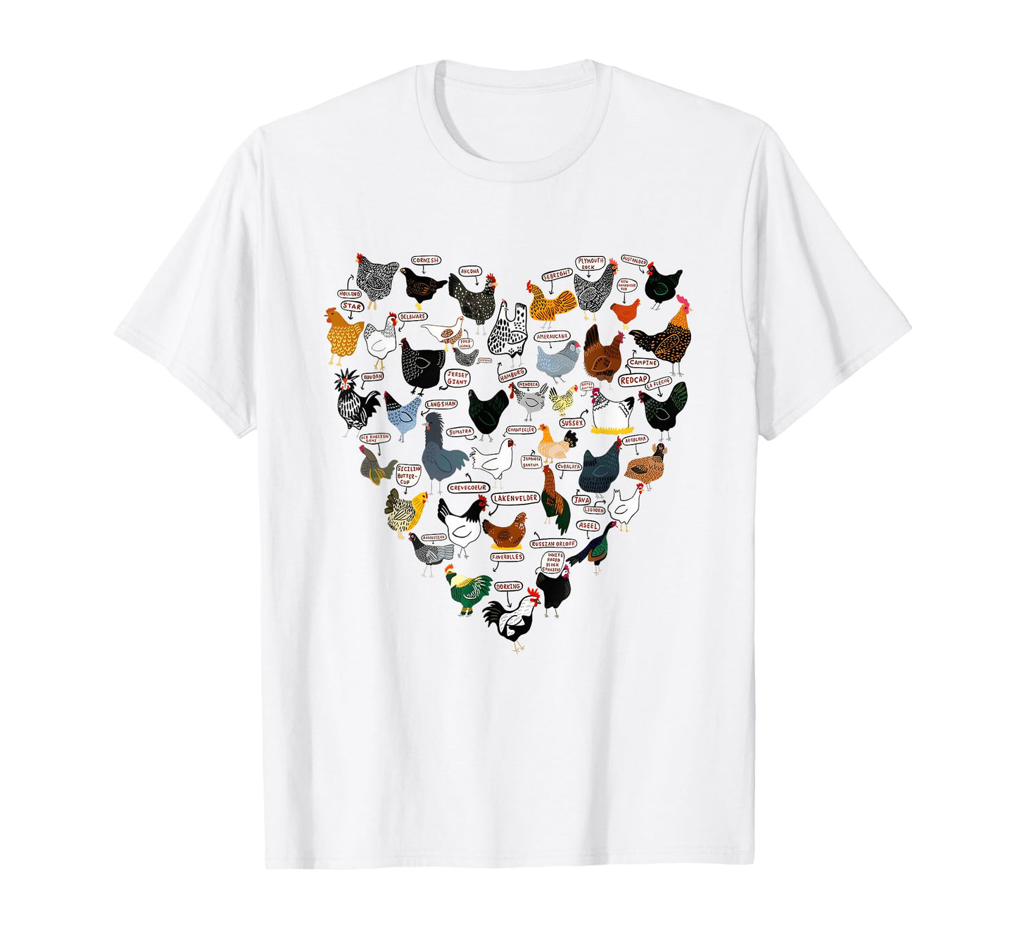 Chicken Breeds Mothers Chickens Heart Shape Women Farmer T-Shirt