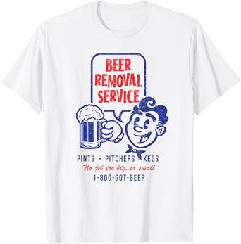Beer Removal Service - Retro Vintage Funny Beer Drinker T-Shirt