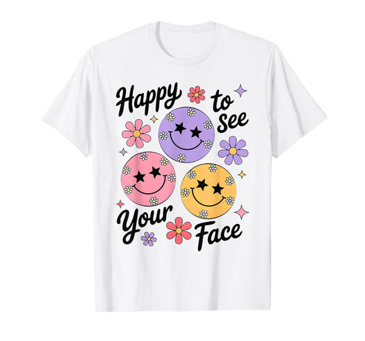 Happy To See Your Face Teacher Disco Ball Back To School T-Shirt