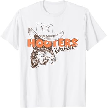 Hooters Hootie The Owl Yeehaw! Country Cowboy Logo Funny T-Shirt