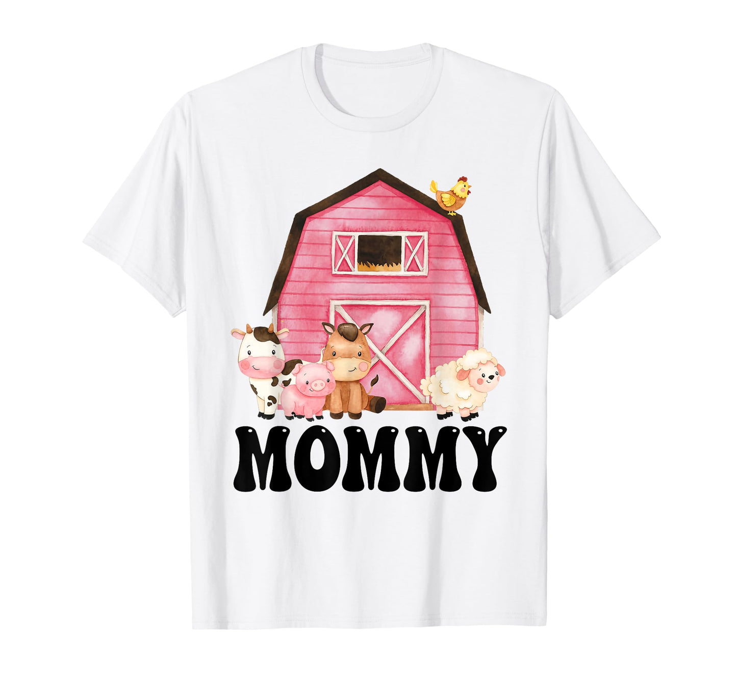 Funny Mommy Farm Animals Birthday Theme Matching Family T-Shirt