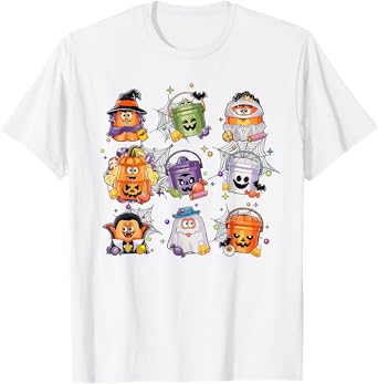 Retro Nug-gets Bucket Funny Halloween Spooky Season Chicken T-Shirt