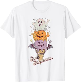 Ice Cream Summer Popsicle Halloween Sweet Summerween T-Shirt