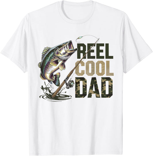 Reel Cool Dad Bass Fishing Retro Fathers Day Fisherman T-Shirt