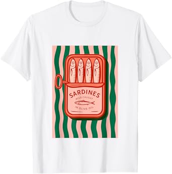 Sardines Tinned Fish Retro Graphic Summer for Men Women T-Shirt