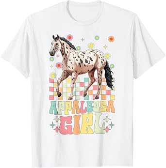 Appaloosa Girl Groovy Horse Girl T-Shirt