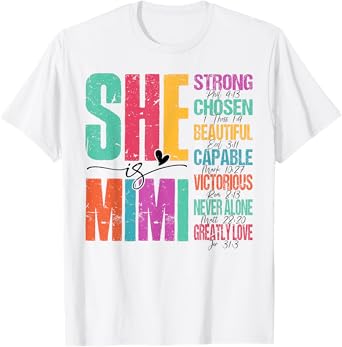 Retro She Is Mimi Christian Happy Mothers Day Women T-Shirt