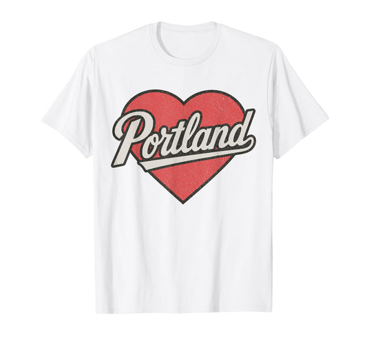 Retro Portland Heart City Pride Throwback Portland T-Shirt