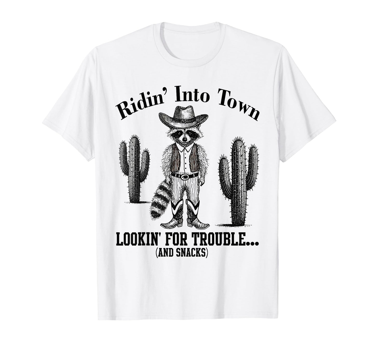 Funny Cowboy Raccoon Western Desert T-Shirt