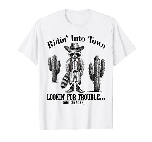 Funny Cowboy Raccoon Western Desert T-Shirt