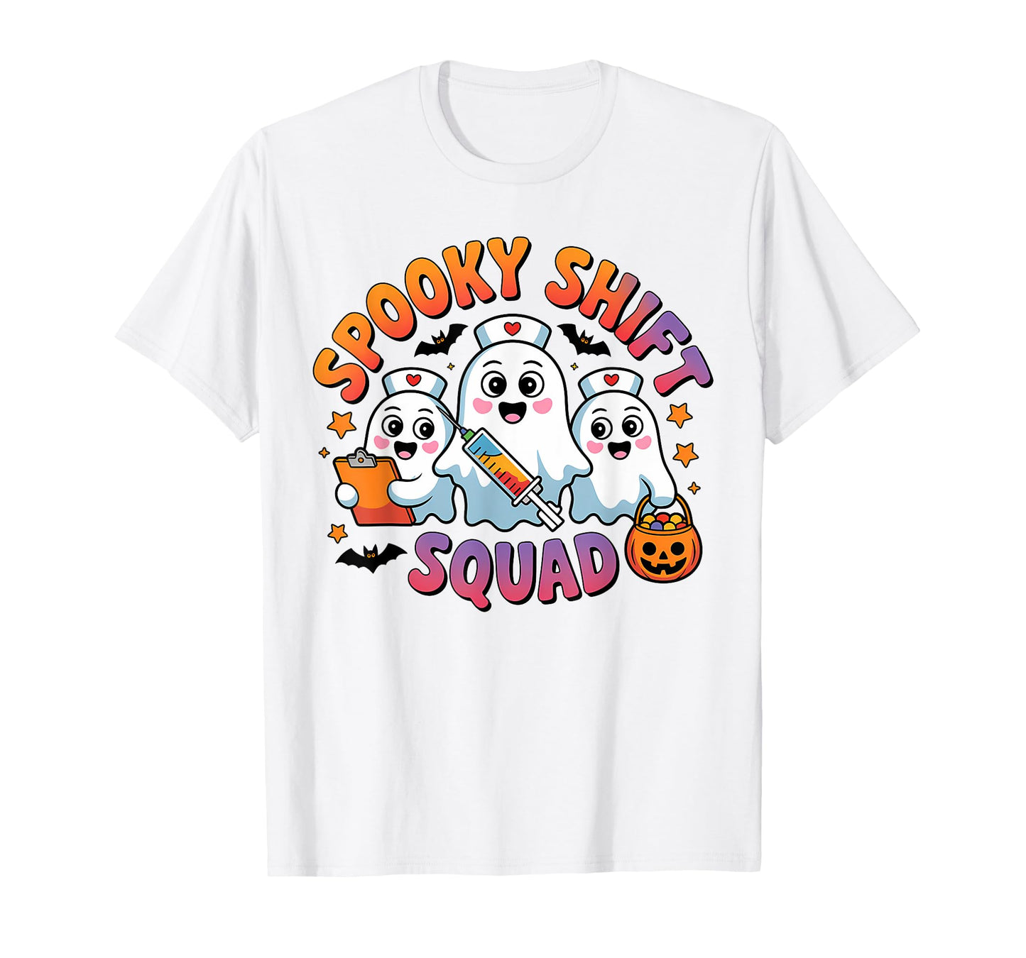 Night Shift Boo Squad Health Worker Halloween Ghost Nurse T-Shirt