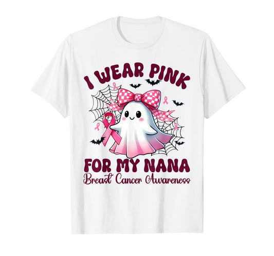 I Wear Pink for my Nana Breast Cancer Awareness halloween T-Shirt