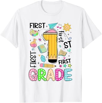 First Grade Team Funny Back To School Teachers Kids Girls T-Shirt