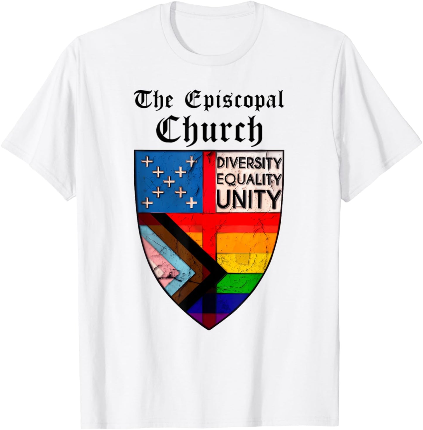 Vintage The Episcopal Church, Rainbow Equality Gay Flag T-Shirt