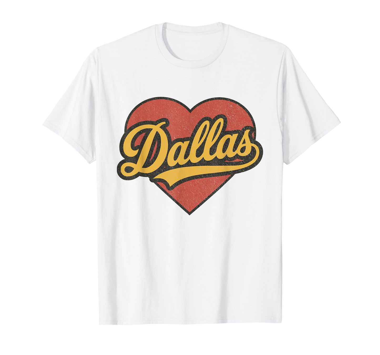 Dallas Throwback Vintage Heart Nostalgic City T-Shirt