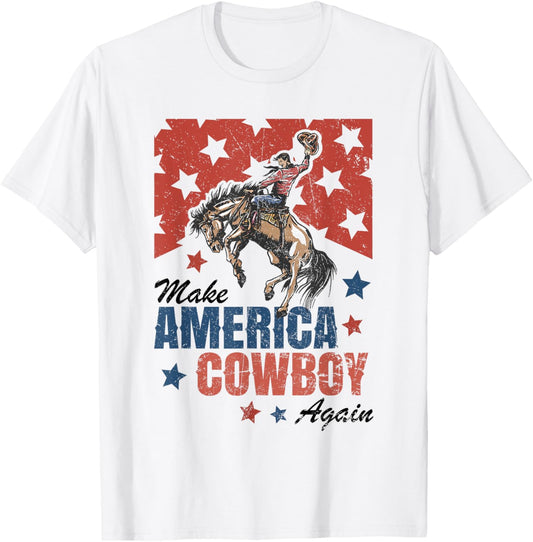 Make America Cowgirl Cowboy Again Western 4th Of July T-Shirt