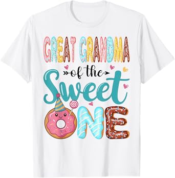 Great Grandma Of The Sweet One 1st Birthday Girl Donut Party T-Shirt