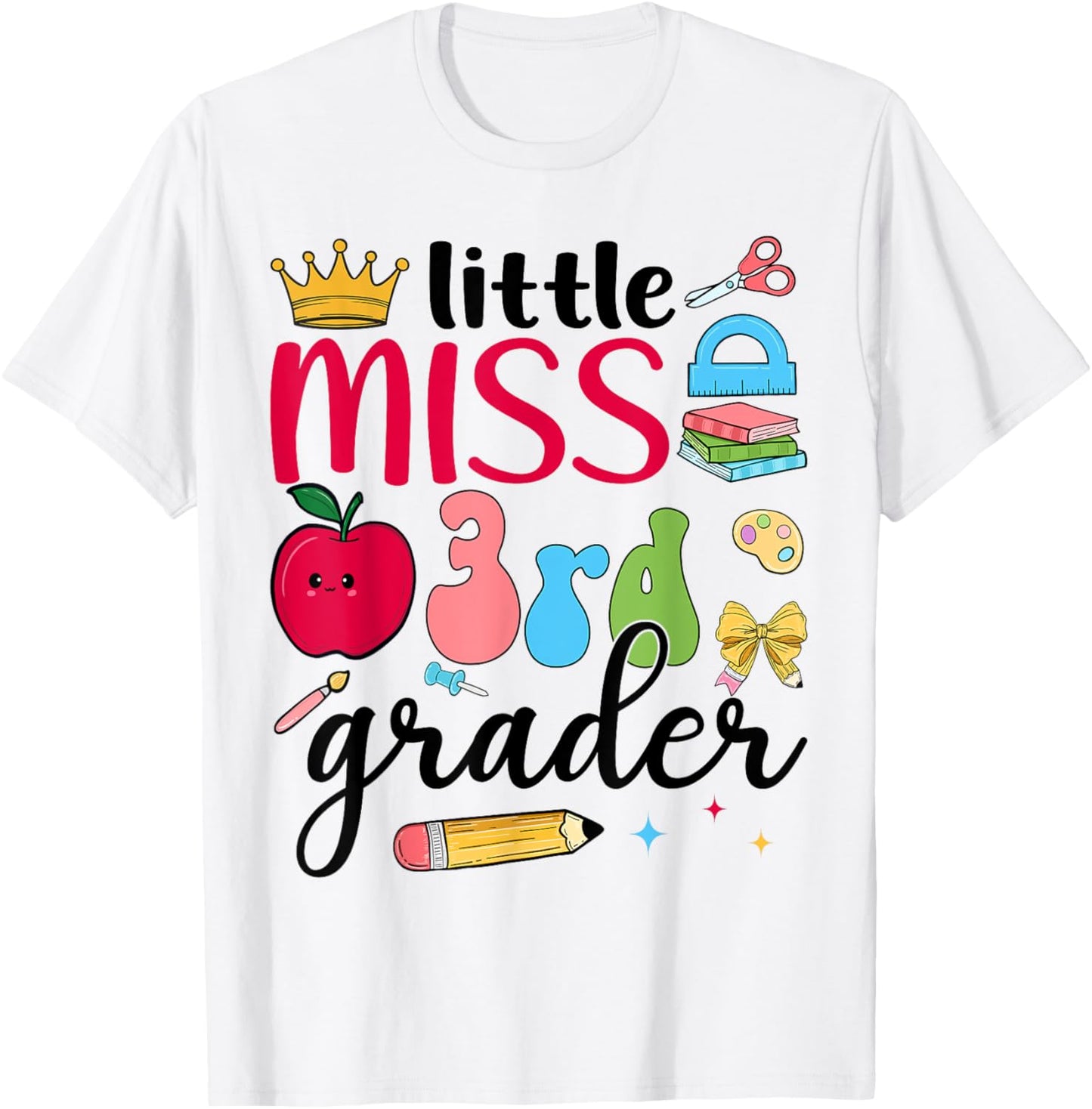 Little Miss 3rd Grader Third Day Of School Third Grade Girl T-Shirt