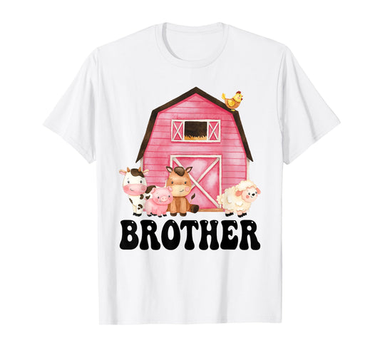 Funny Brother Farm Animals Birthday Theme Matching Family T-Shirt