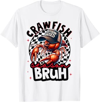 Crawfish Season Bruh Crawfish Hat Boy Funny Seafood Festival T-Shirt