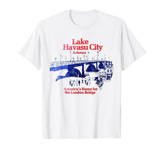 Lake Havasu City Arizona Bridge Illustration Vintage T-Shirt