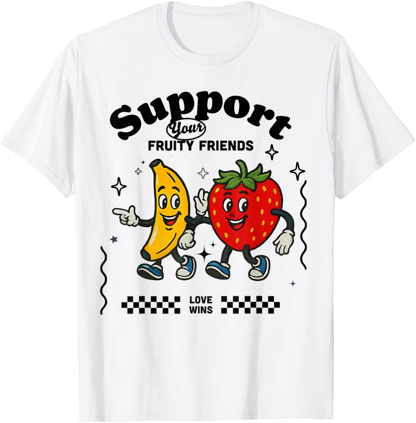 Support Your Fruity Friends Gay Pride Month LGBTQ Fruit Ally T-Shirt