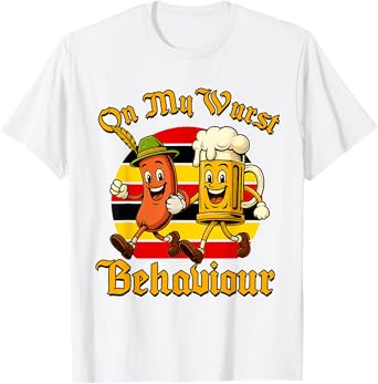 Oktoberfest Beer Lover Sausage German On My Wurst Behaviour T-Shirt
