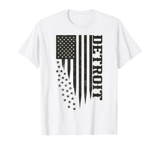 Patriotic Detroit Homegrown Local USA Flag Detroit T-Shirt