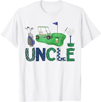 Uncle Of The Birthday Boy Hole in One Golf Sport Matching T-Shirt