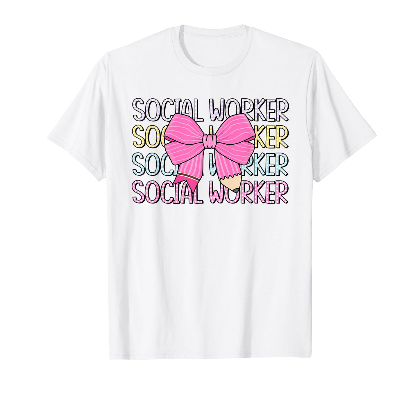 Retro Social Worker Coquette Bow Dalmatian Back To School T-Shirt