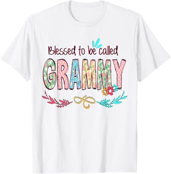 Blessed to Be Called Grammy Floral Mother's Day T-Shirt