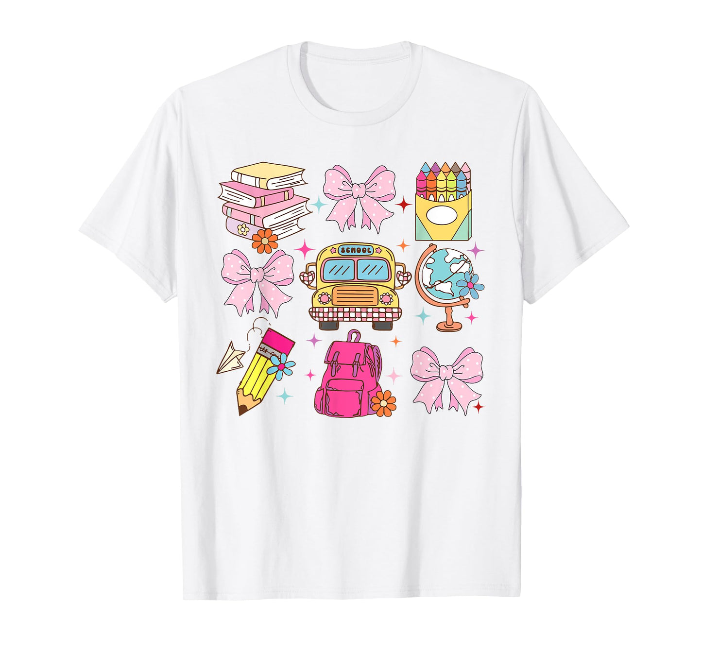 Coquette Bow Teacher Back To School Teacher Life Student Kid T-Shirt