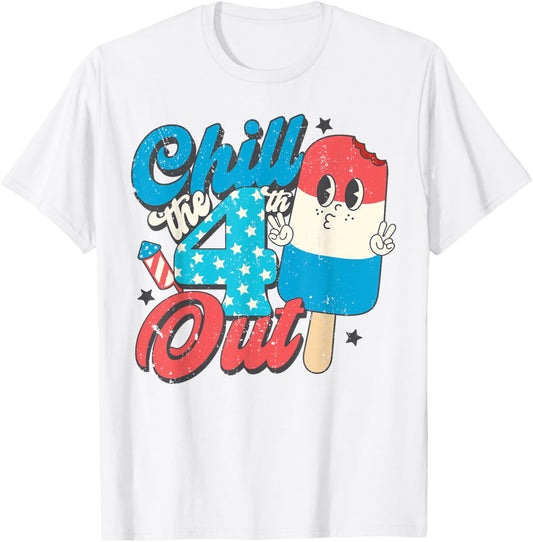 Chill The Fourth Out Popsicle 4th Of July Shirts Boys Men T-Shirt