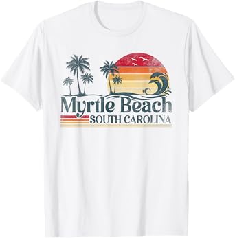 Myrtle Beach South Carolina Family Vacation Palm Tree Summer T-Shirt
