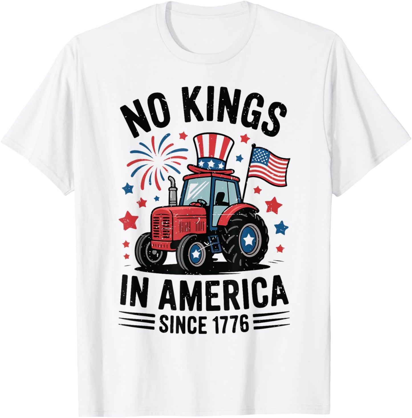 No Kings In America Funny 4th July Tractor Toddler T-shirt