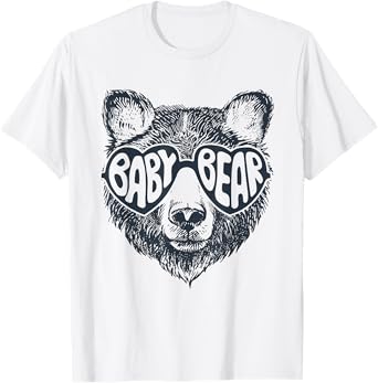 Baby Bear Face Sunglasses Print Mother's Day T-Shirt