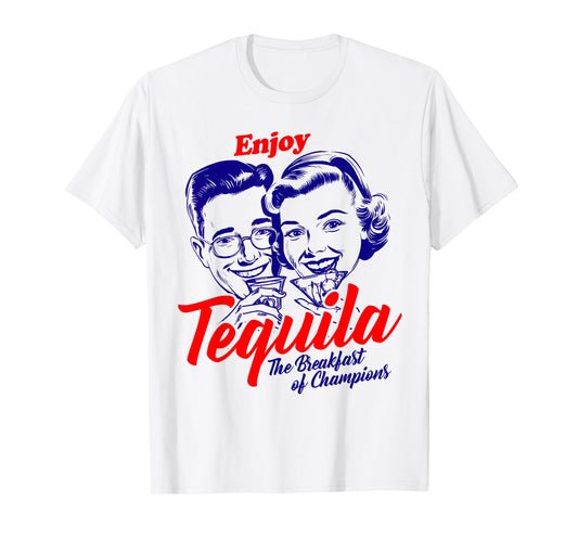 Enjoy Tequila Breakfast of Champions Vintage Retro T-Shirt