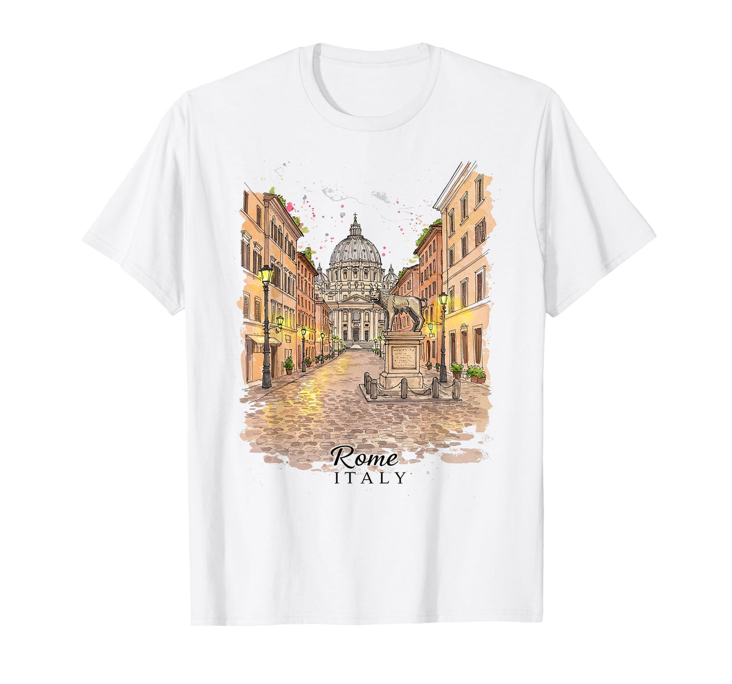 Rome Italy Lovers Art Print Vintage Cityscape Roma Italia T-Shirt