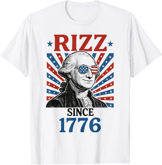 George Washington Rizz 1776 Patriotic 4th Of July Outfit T-shirt