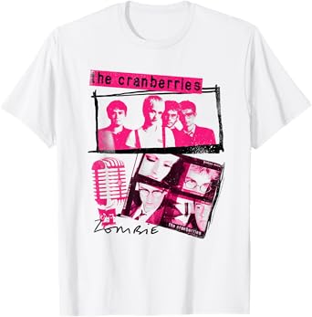 The Cranberries Pink and Black Collage Vintage Band T-Shirt