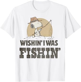 Peanuts - Snoopy Wishin' I Was Fishin' T-Shirt