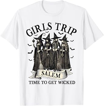 Girls Trip Salem Witch Halloween Salem Massachusetts Womens T-Shirt