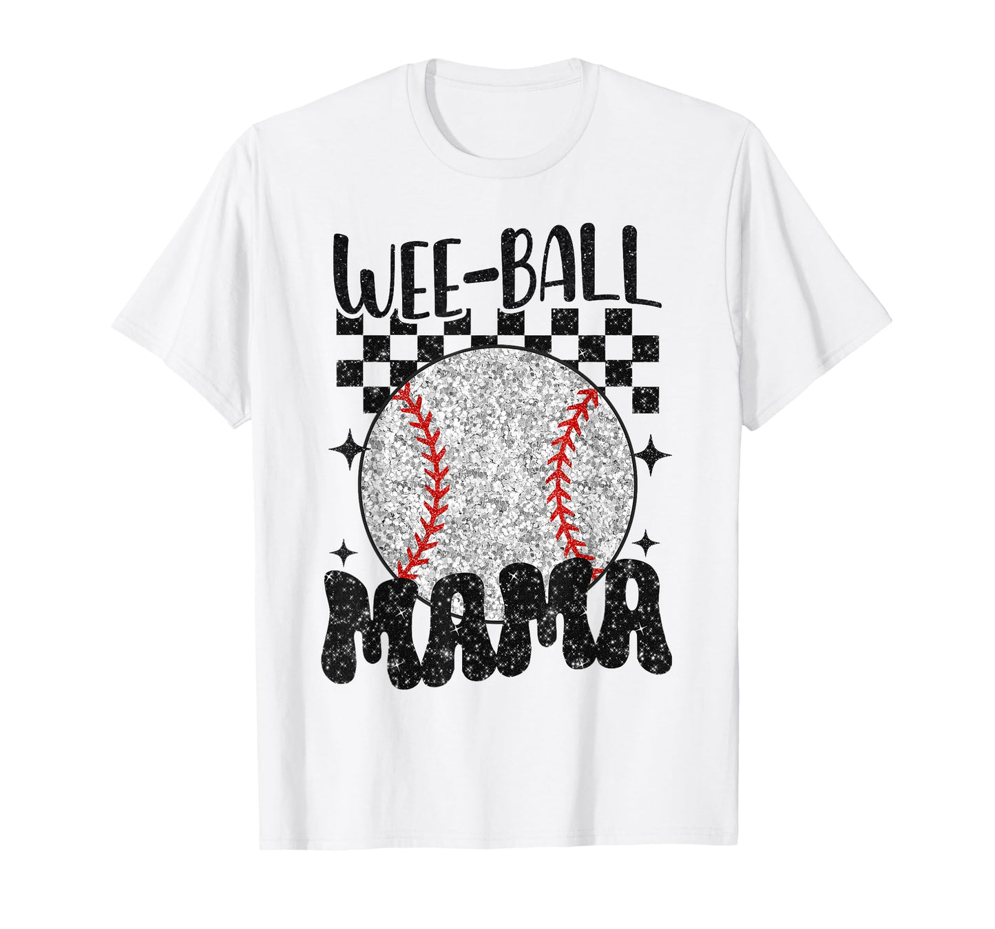 Wee Ball Mama Leopard Baseball Player Mom Life Mothers Day T-Shirt