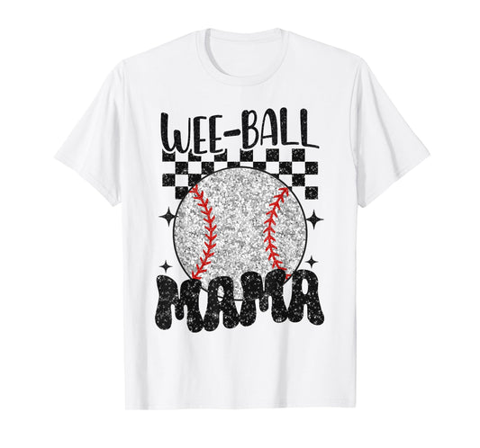 Wee Ball Mama Leopard Baseball Player Mom Life Mothers Day T-Shirt